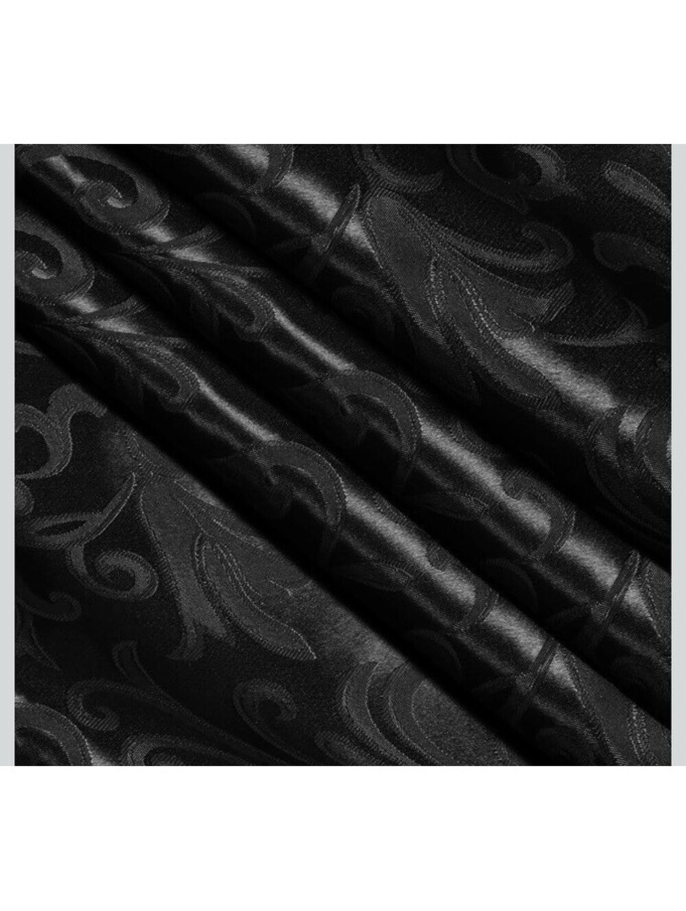 Black VACVELT Jacquard Satin Fabric by The Yard, 60" Wide, 5 Yards | Shiny
